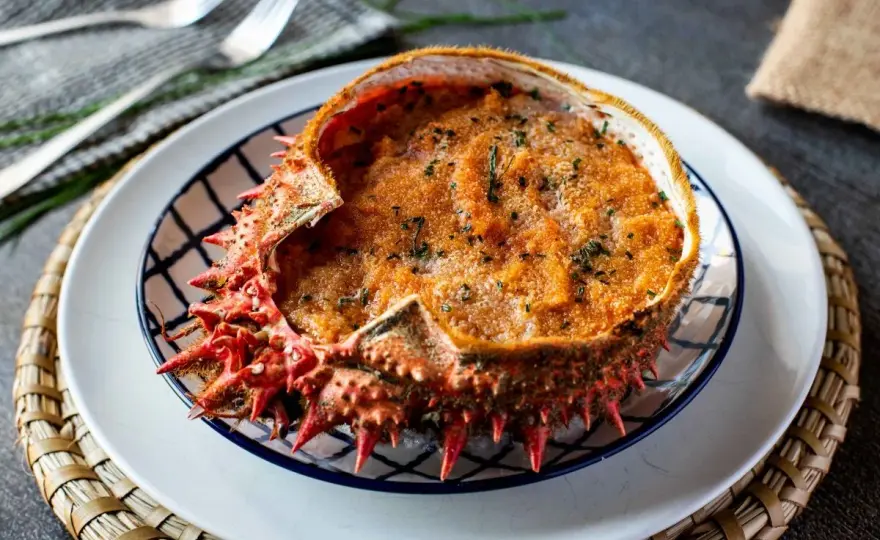 Txangurro a la donostiarra jugoso y bien gratinado
