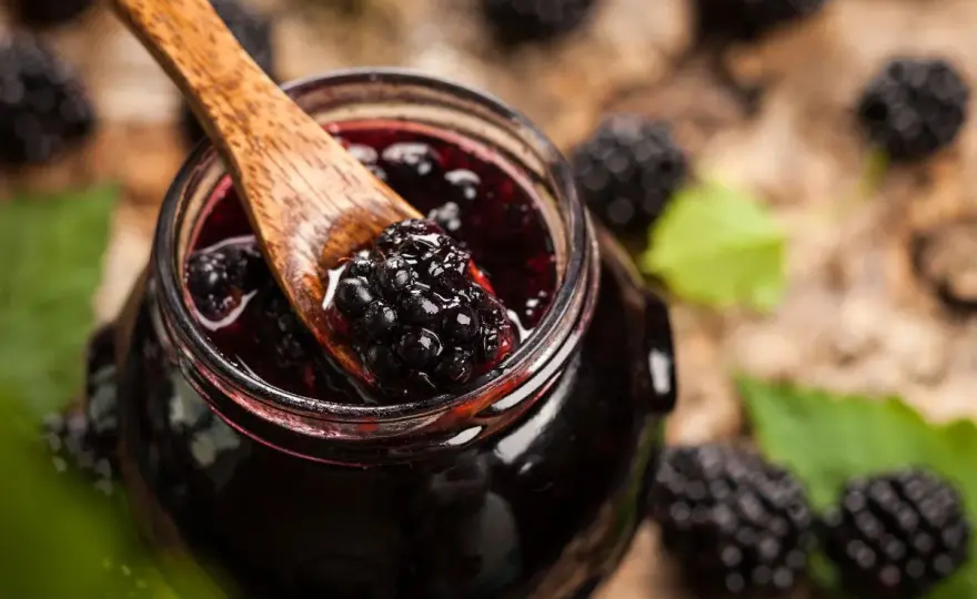 Mermelada de moras silvestres con el punto perfecto